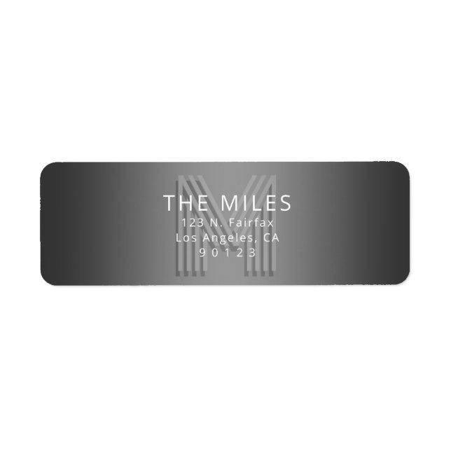 Unique Retro-Modern Monogram Return Address Return Address Label (Front)