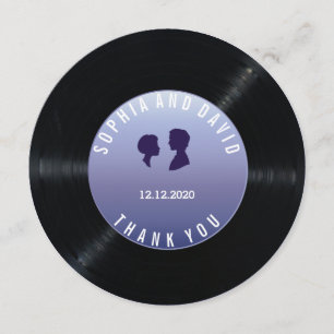 Unique Retro Vinyl Record Wedding Custom THANK YOU Card
