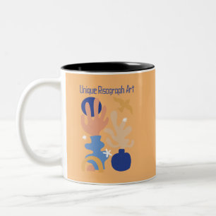 Unique Risograph Art  Two-Tone Coffee Mug