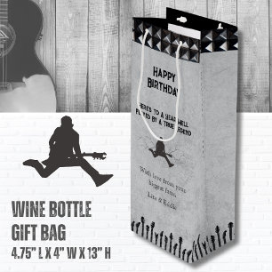 Unique Rockstar Guitarist Happy Birthday Wine Gift Bag