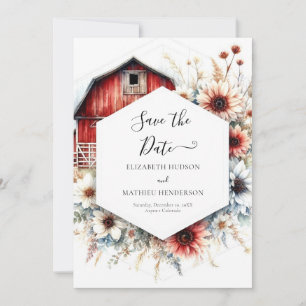 Unique Romantic Barnyard Wedding Save The Date