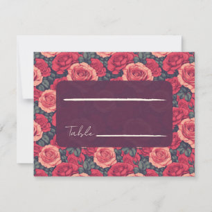 Unique Rose Flower Minimalist Wedding Place Card