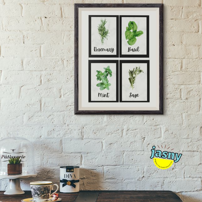 Unique Rosemary Mint Basil Sage Herbs Print Poster (Creator Uploaded)