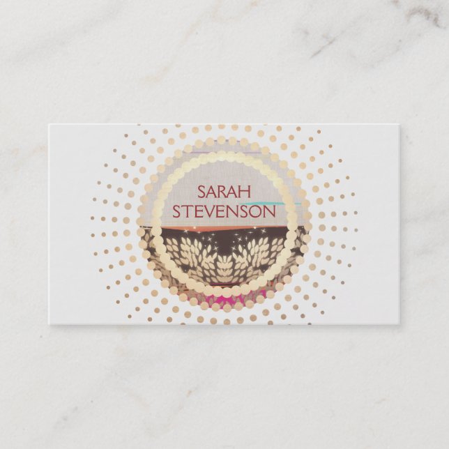 Unique Rustic Country Gold Sun Business Card (Front)