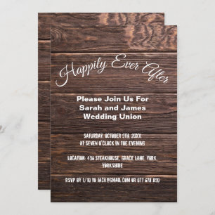 Unique rustic happily Ever After wedding  Invitation