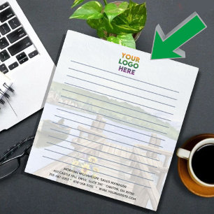 Unique Rustic Lake Corporate Logo Lined    Notepad