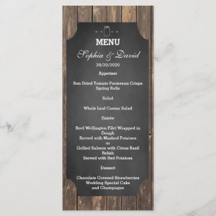 Unique Rustic Mason Jar Wedding Custom Menu
