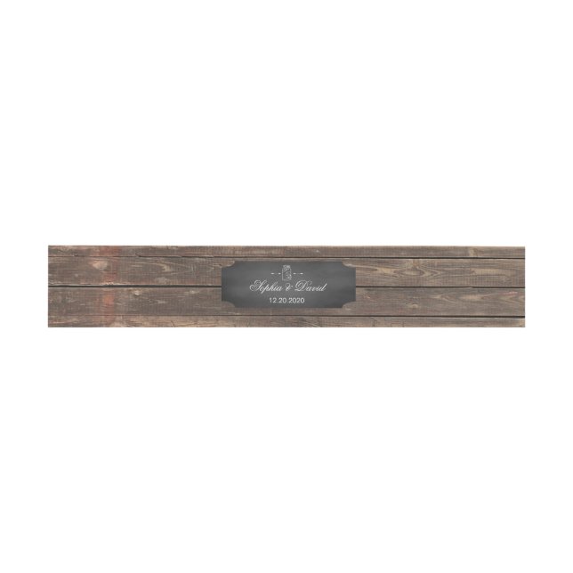 Unique Rustic Mason Wedding Invitation Belly Band (Flat)