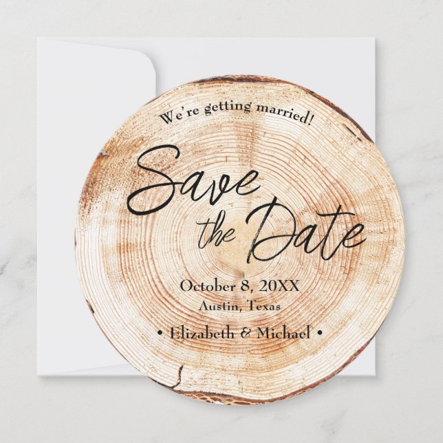 Unique Rustic wedding Custom Engagement photo Invitation (Front)