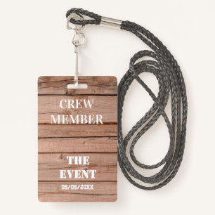 Unique Rustic Wooden Custom Event Access ID Badge