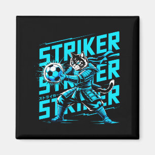 Unique Samurai Cat For Soccer Fans Cat Lovers T Sh Magnet