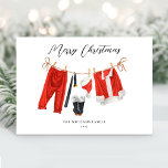 Unique Santa Christmas Non-Photo Holiday Card<br><div class="desc">Wish your friends and family a happy holiday season with this unique Santa Christmas design. Personalise with your holiday greeting and family name.</div>