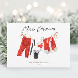 Unique Santa Christmas Non-Photo Holiday Card<br><div class="desc">Wish your friends and family a happy holiday season with this unique Santa Christmas design. Personalise with your holiday greeting and family name.</div>