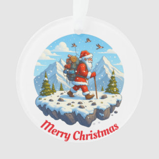 Unique Santa mountain climbing  Ornament