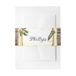Unique Scroll & Feather Pen  Invitation Belly Band