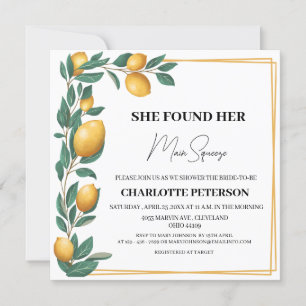Unique She Found Her Main Squeeze Bridal Shower  Invitation