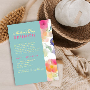 Unique Simple Floral Greenery mother day BRUNCH   Invitation