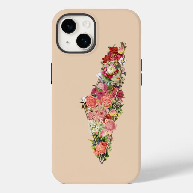 Unique simple Floral Palestine Map Case-Mate iPhon iPhone Case (Back)