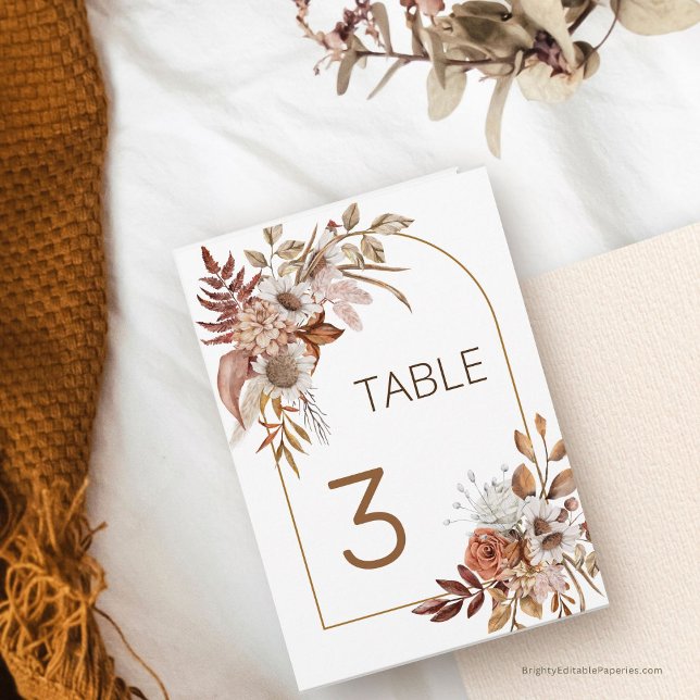 Unique Simple Script Photo Wedding Table Number (Customize your autumn affair! 🌼)