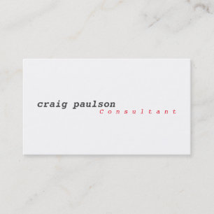 Unique Simple Trendy Cute Plain Consultant Business Card