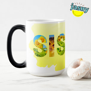 Unique Sister Themed Yellow Sunflower Magic Mug