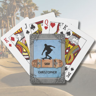 Unique Skateboard Gift for Brother Edgy Graffiti Playing Cards