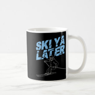 Unique skiing art for men women kids skier coffee mug