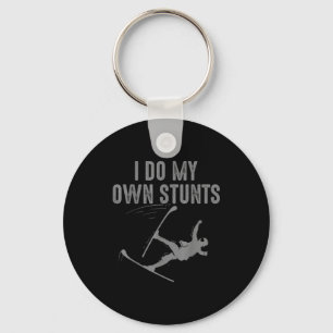 Unique skiing art for men women kids skier key ring