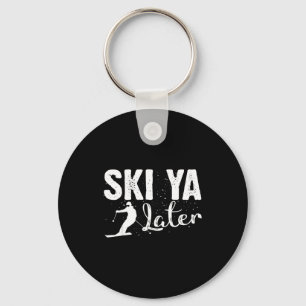 Unique skiing art for men women kids skier key ring