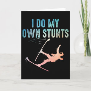 Unique Skiing Art For Men Women Kids Skier Mountai Card