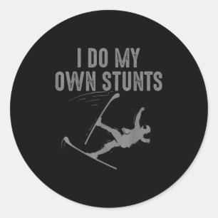 Unique Skiing Art For Men Women Kids Skier Mountai Classic Round Sticker