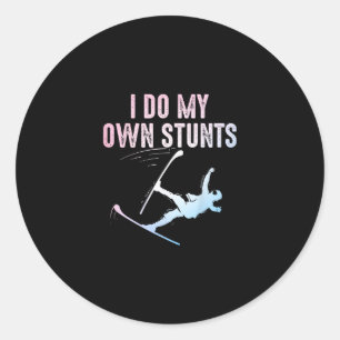 Unique Skiing Art For Men Women Kids Skier Mountai Classic Round Sticker