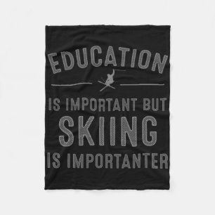 Unique Skiing Art For Men Women Kids Skier Mountai Fleece Blanket