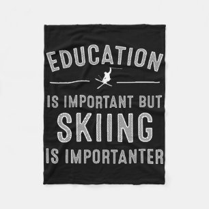 Unique Skiing Art For Men Women Kids Skier Mountai Fleece Blanket