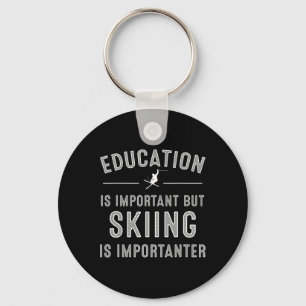 Unique Skiing Art For Men Women Kids Skier Mountai Key Ring