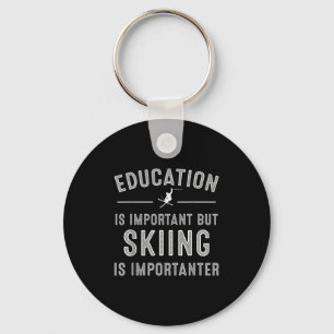 Unique Skiing Art For Men Women Kids Skier Mountai Key Ring