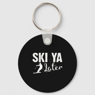 Unique Skiing Art For Men Women Kids Skier Mountai Key Ring