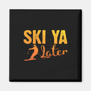 Unique Skiing Art For Men Women Kids Skier Mountai Magnet