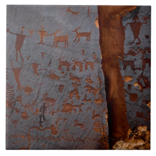 Unique Southwest Petroglyph Ceramic Tile
