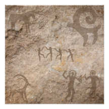 Unique Southwest Petroglyph Native Paintings
