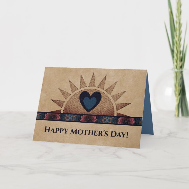 Unique Southwestern Mother's Day Card with Heart (Front)