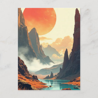 Unique Space Art for Home, Office, and Educational Holiday Postcard