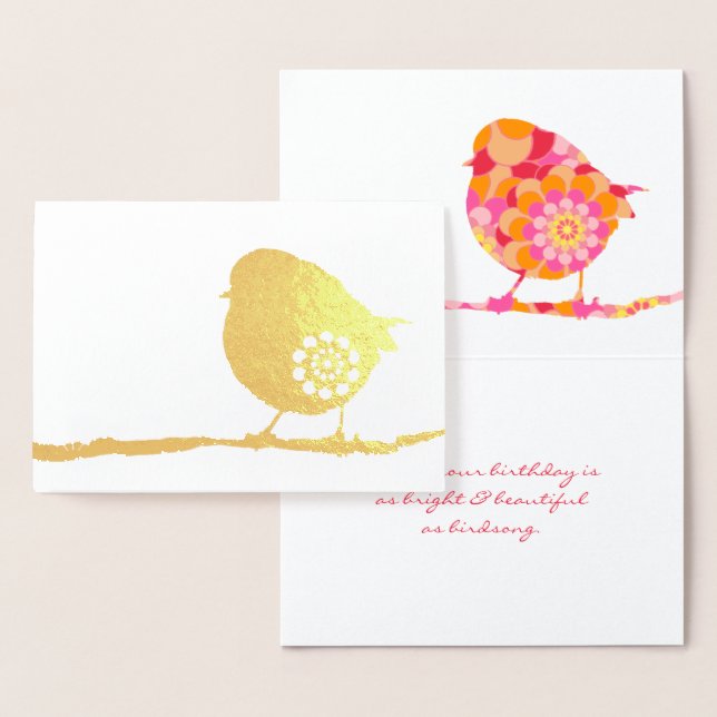 Unique Sparrow All Occasion Custom Real  Foil Card (Display)