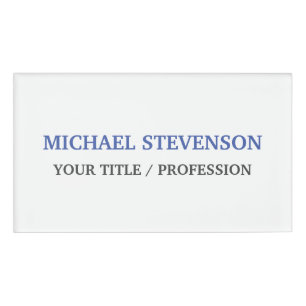 Unique Special Classical Blue White Name Tag