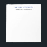 Unique Special Classical Blue White Notepad<br><div class="desc">This template can be customised to meet all professional occupations.</div>