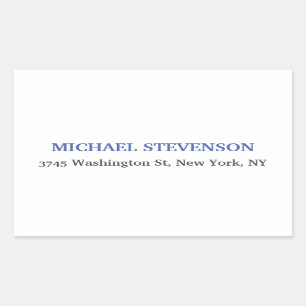 Unique Special Classical Blue White Rectangular Sticker