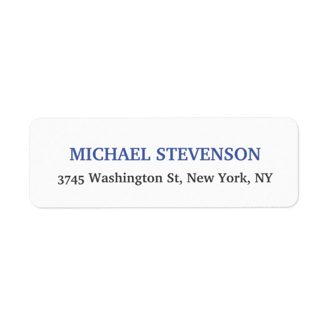 Unique Special Classical Blue White Return Address Label (Front)