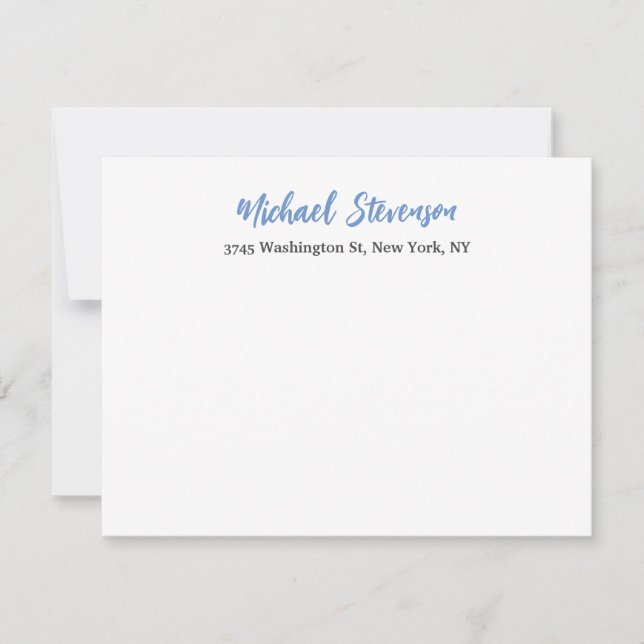 Unique Special Classical Blue White RSVP Card (Front)