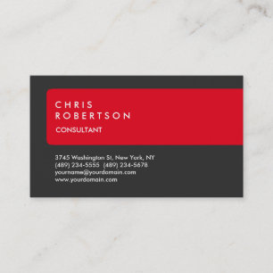 Unique Special Grey Red Stripe Business Card