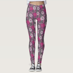 Unique Spring Floral Pattern Leggings